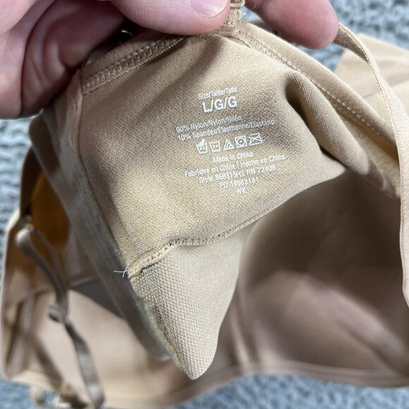 RENE ROFE BRA WOMENS LARGE BEIGE TAN 3 BANDEAUS SEAMLESS PUSH UP CONVERTIBLE NWT - Picture 7 of 7